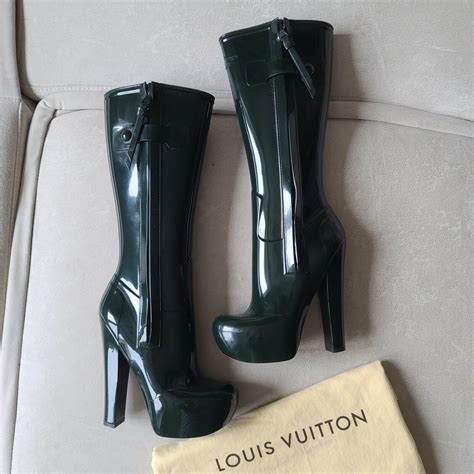 high heel rubber boots von louis vuitton|Louis Vuitton thigh high boots.